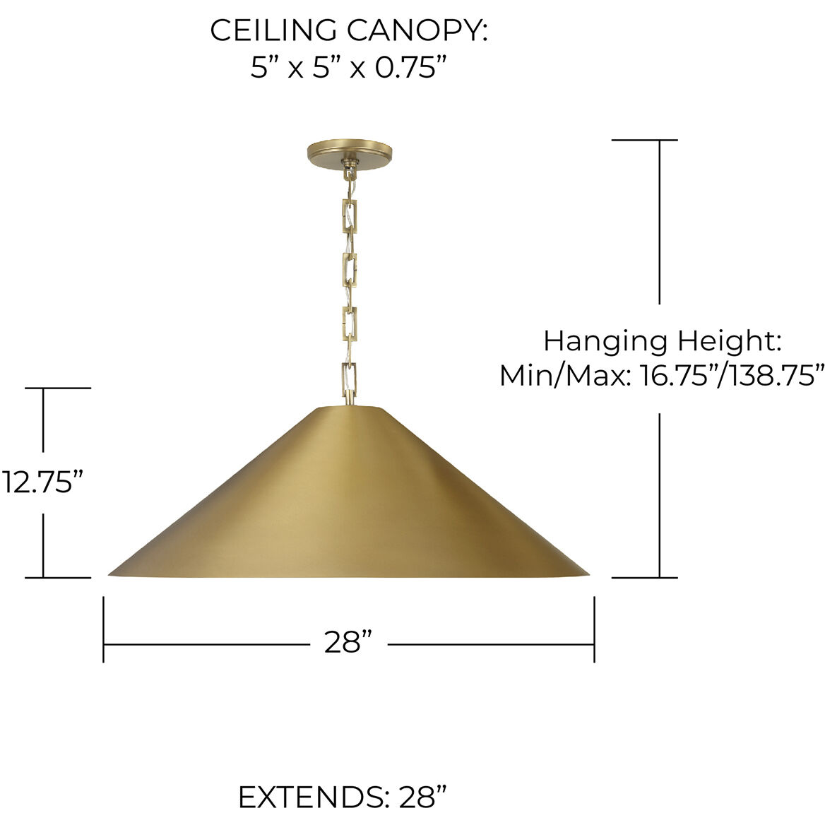 Avery 1 Light 28 inch Aged Brass Pendant Ceiling Light