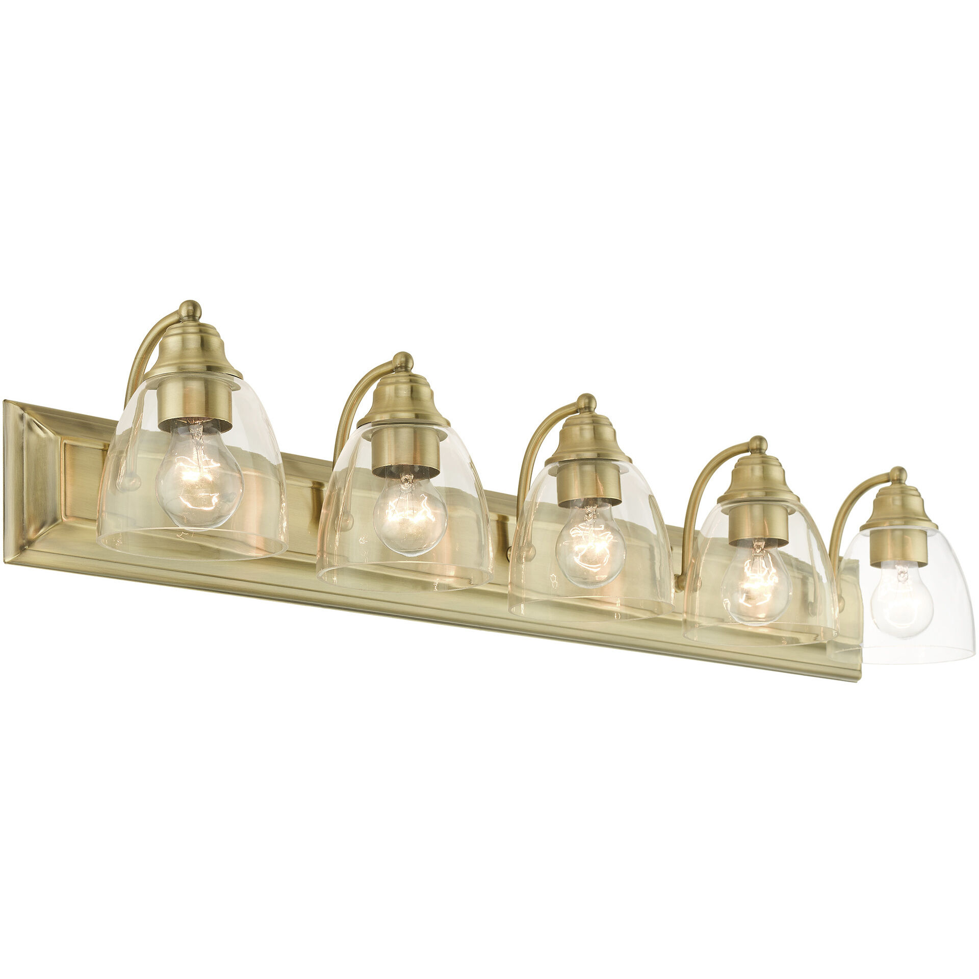 Birmingham 5 Light 36 inch Antique Brass Vanity Sconce Wall Light