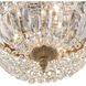 Waltham 3 Light 12 inch Olde Brass Flush Ceiling Light in Clear Hand Cut