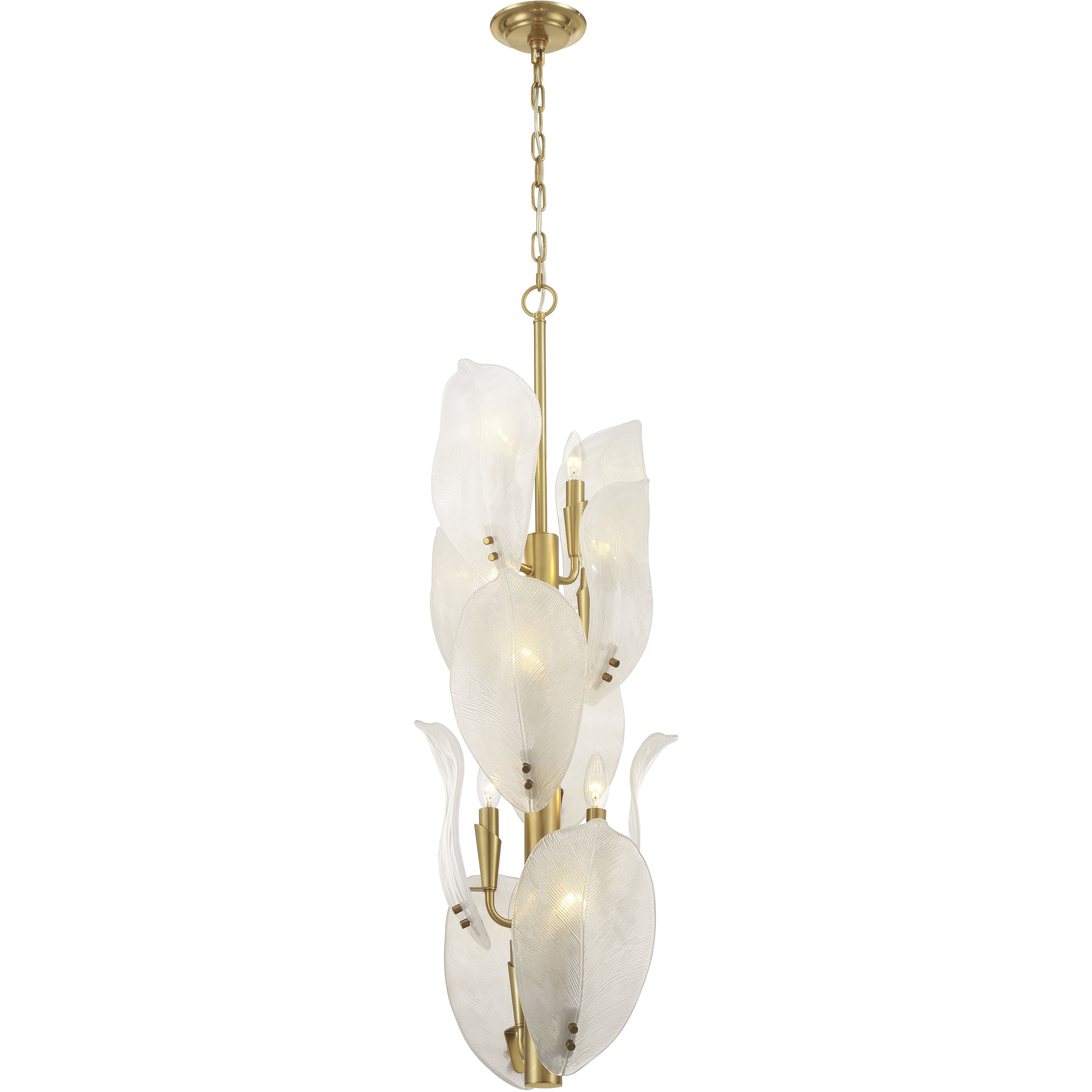 Orchid 10 Light 13 inch Legacy Brass Pendant Ceiling Light in White Handmade Glass