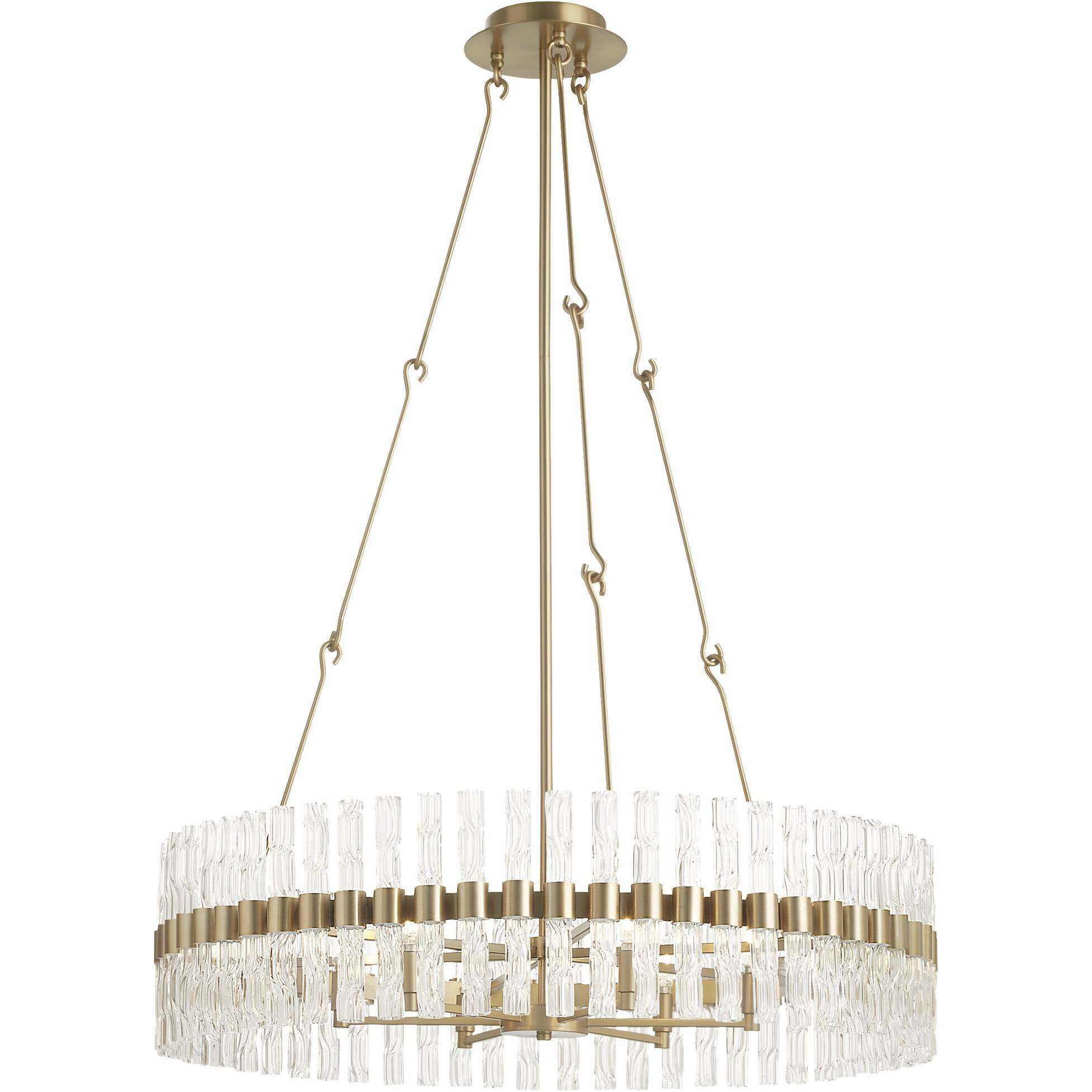 Nobel 6 Light 35.5 inch Aged Brass Chandelier Ceiling Light