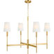 TOB by Thomas O'Brien Beckham Classic 4 Light 36 inch Burnished Brass Chandelier Ceiling Light