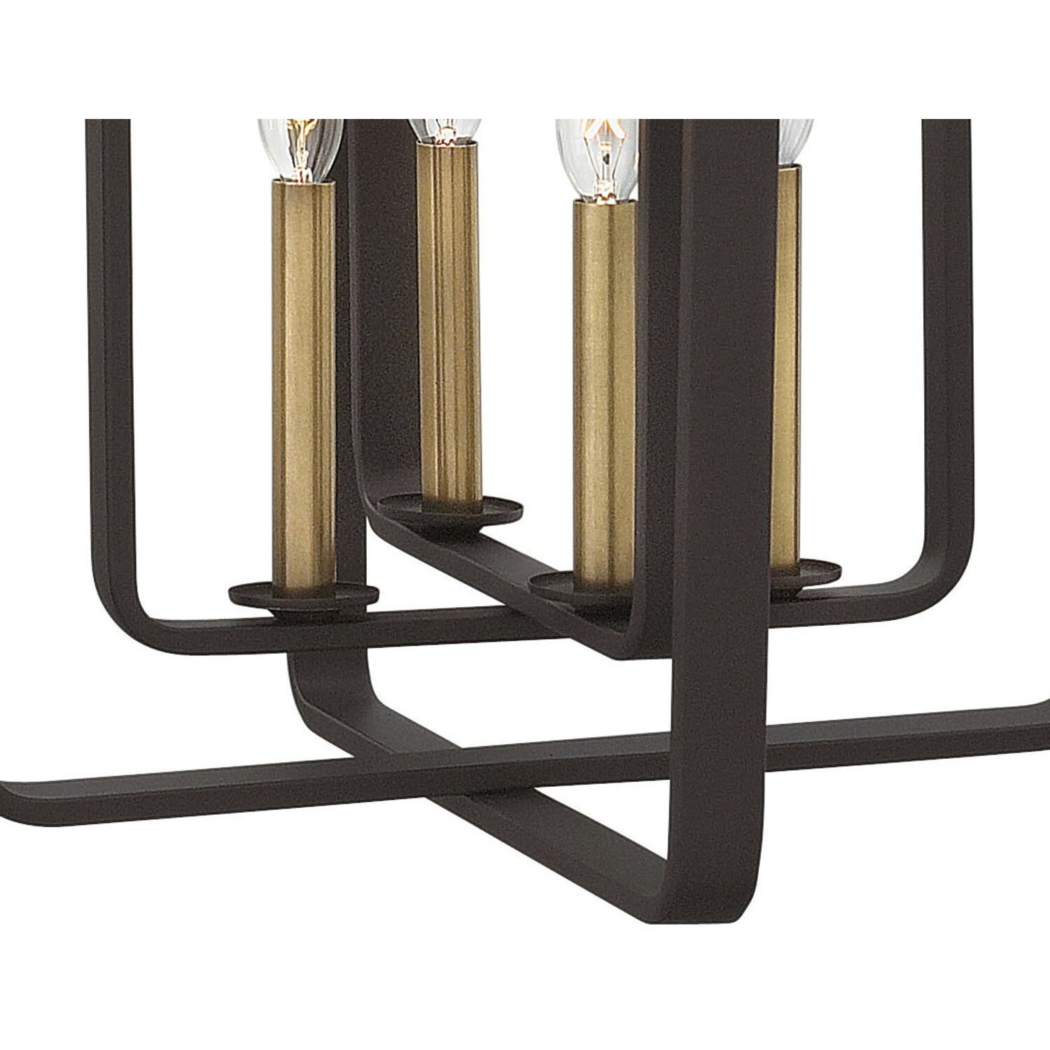 Quentin 4 Light 17 inch Buckeye Bronze with Heritage Brass Indoor Chandelier Ceiling Light