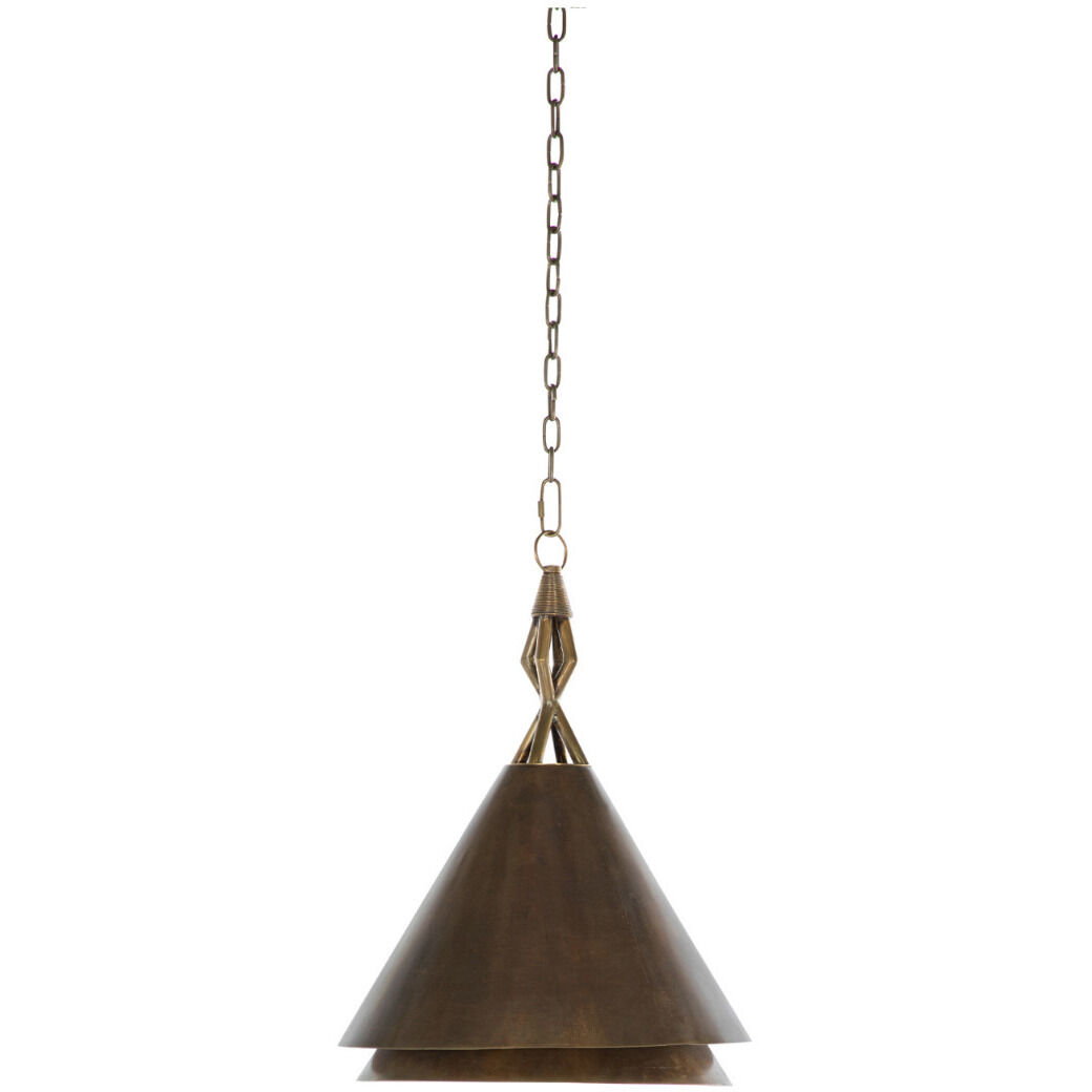 Mona 1 Light 14 inch Antique Light Brass Pendant Ceiling Light