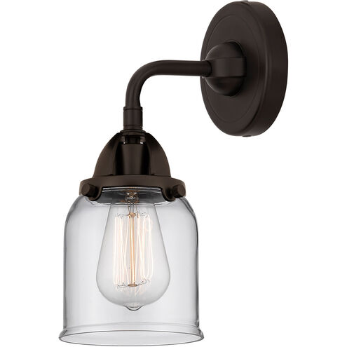 Nouveau 2 Small Bell 1 Light 5 inch Oil Rubbed Bronze Sconce Wall Light in Clear Glass