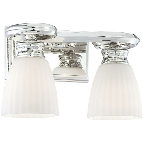 Jonathan 2 Light 12.75 inch Polished Nickel Bath Light Wall Light