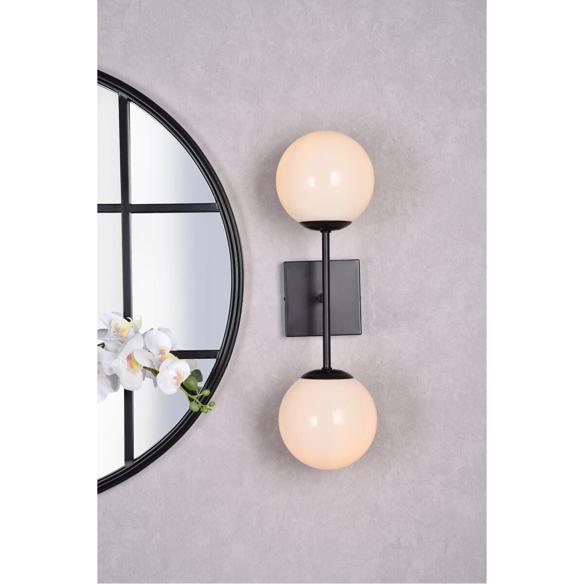Neri 2 Light 6.7 inch Black Bath Sconce Wall Light
