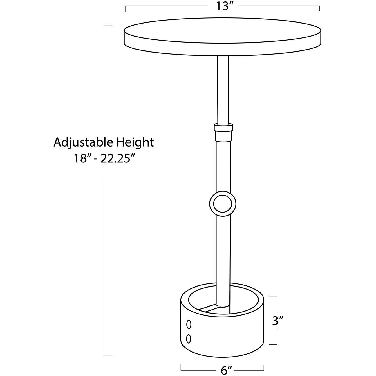 Myles 22.25 X 13 inch Polished Nickel Side Table
