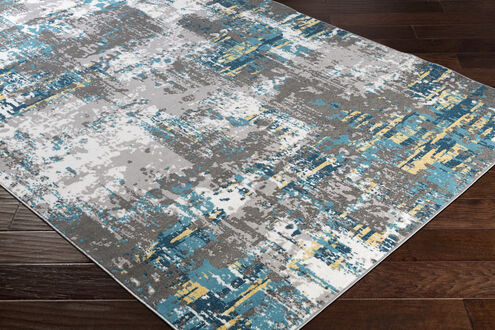 Rafetus 122.05 X 94.49 inch Teal/Gray/Charcoal/Deep Teal/Yellow/White Machine Woven Rug in 8 x 10, Rectangle