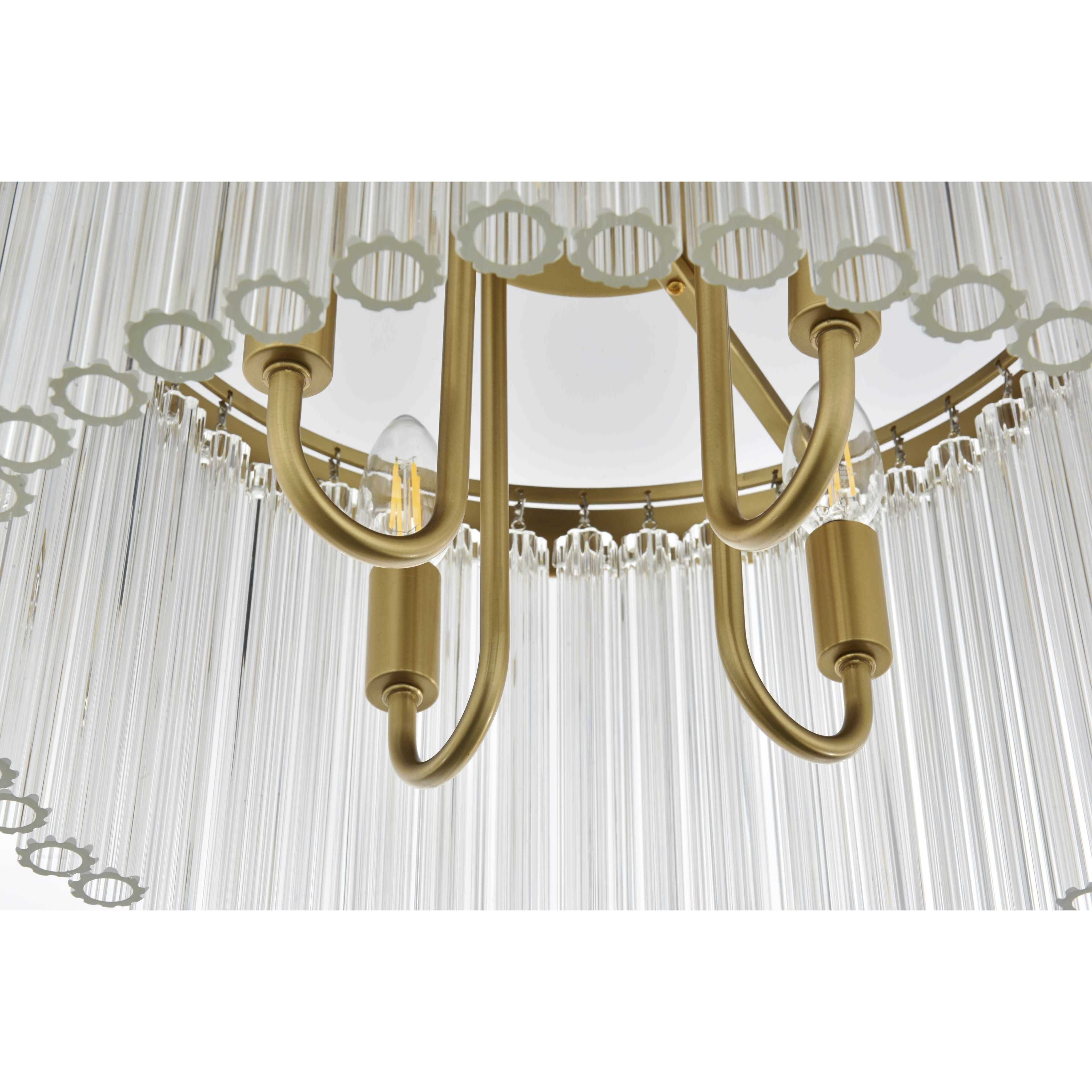 Harlow 4 Light 16 inch Satin Gold Flush Mount Ceiling Light