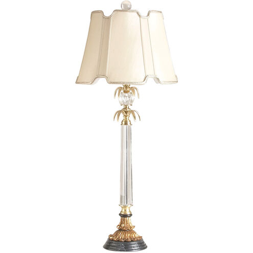 Chelsea House 33 inch 60.00 watt Clear/Antique Brass/Black Marble Buffet Lamp Portable Light