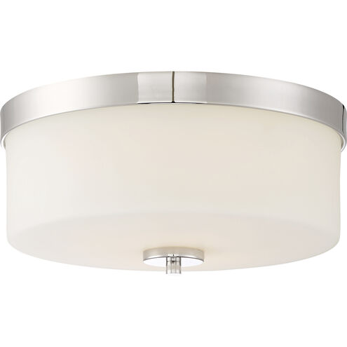 Denver 2 Light 14 inch Polished Nickel Flush Mount Ceiling Light