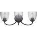 Neighborhood Serene 3 Light 23 inch Espresso Vanity Light Wall Light in Clear Seeded, Neighborhood Collection