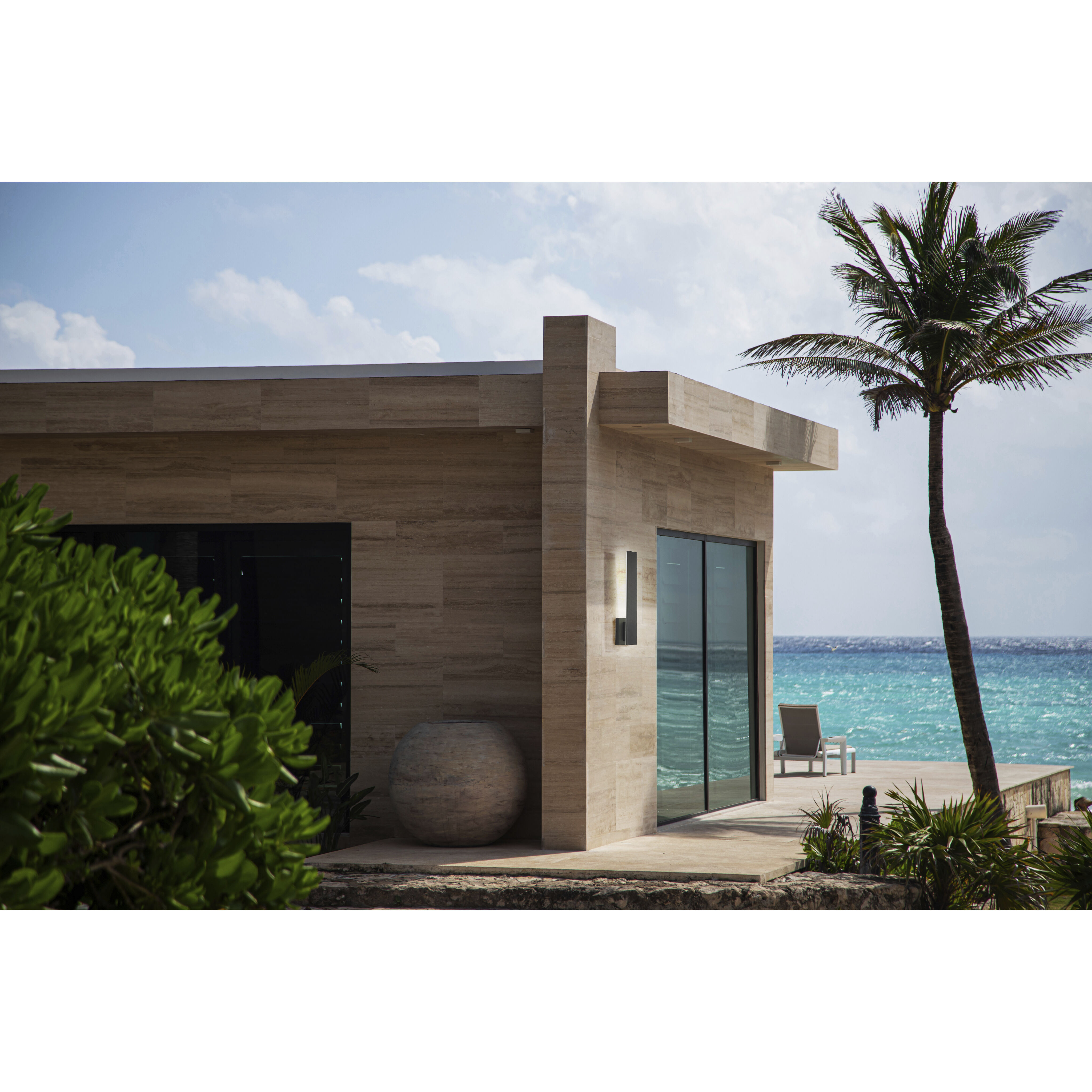 Stylet LED 24 inch Sand Black Outdoor Wall Light