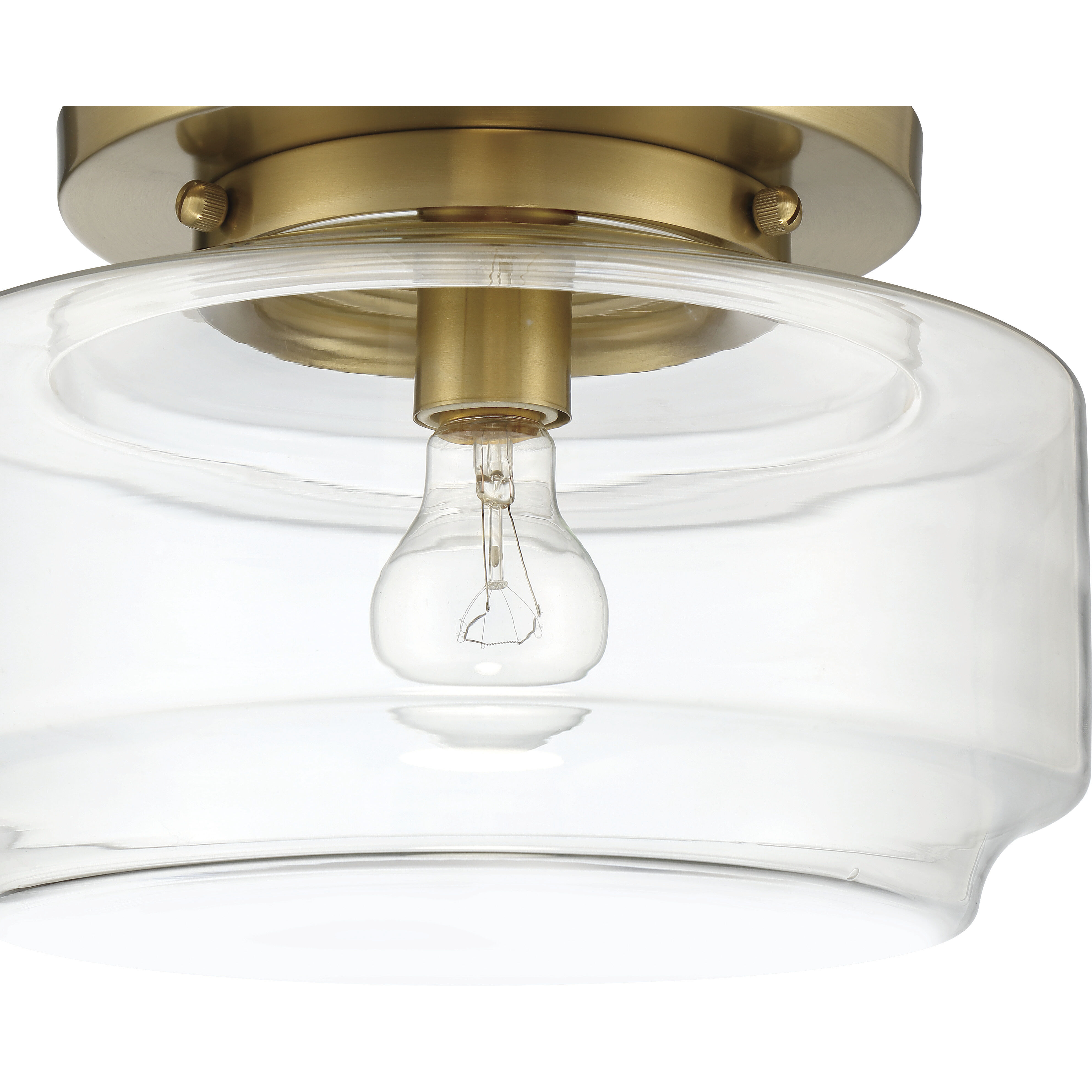 Peri 1 Light 12 inch Satin Brass Flushmount Ceiling Light