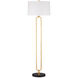 Glossary 66.5 inch 150.00 watt Contemporary Gold Leaf/Natural Floor Lamp Portable Light