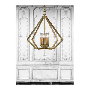 Prism 5 Light 20 inch Antique Brass Chandelier Ceiling Light
