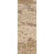 Rustic 96 X 30 inch Tan, Dark Green, Taupe, Lavender, Dark Brown Rug