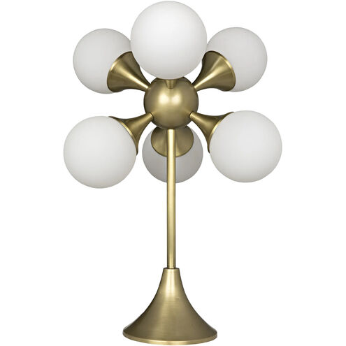 Globular 27 inch 25.00 watt Antique Brass Table Lamp Portable Light