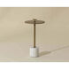 Sia 23.5 X 13 inch Brass / White End Table