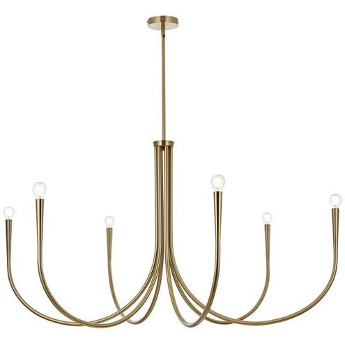 Layne 6 Light 50 inch Gold Chandelier Ceiling Light
