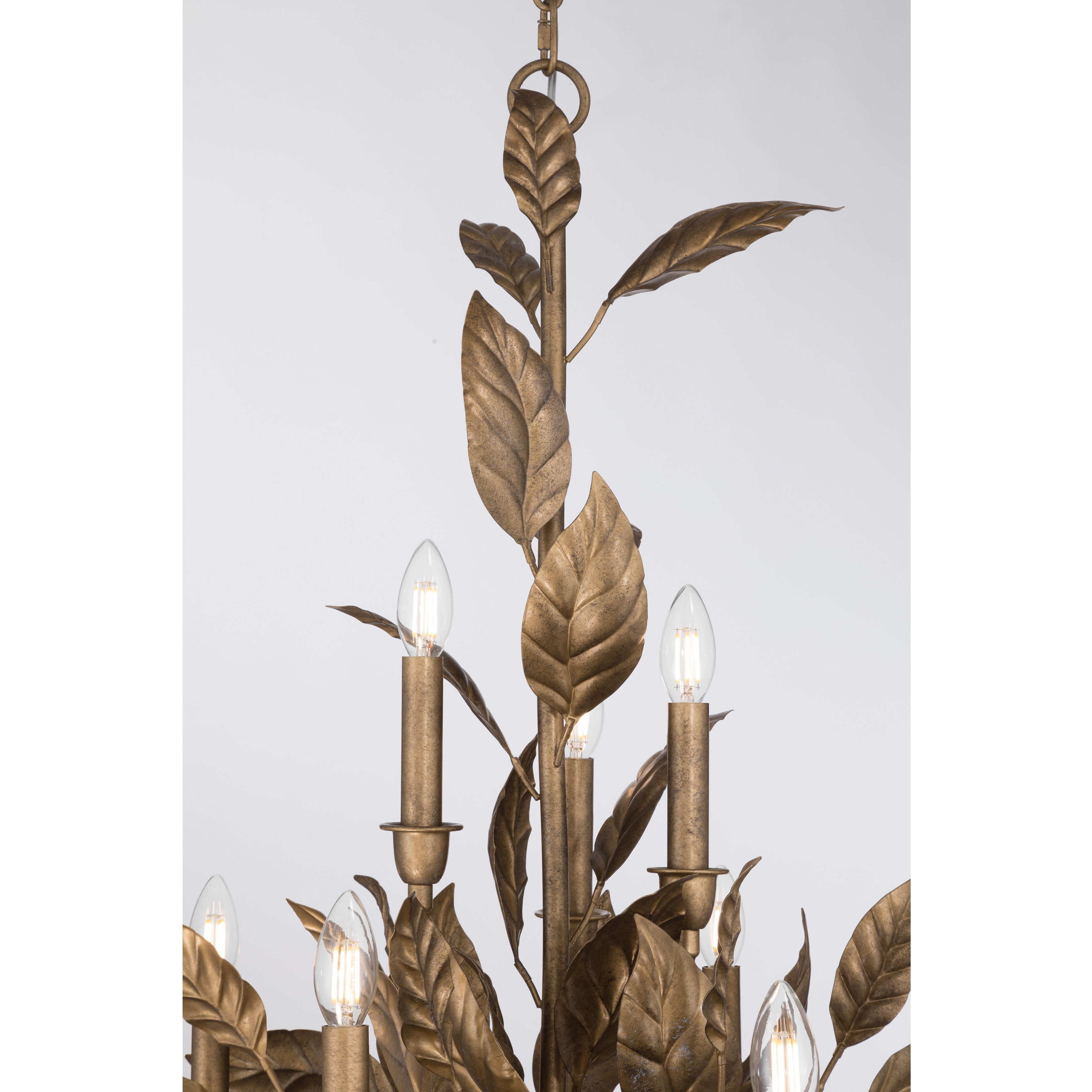 Seraphine 11 Light 40 inch Weathered Gold Chandelier Ceiling Light