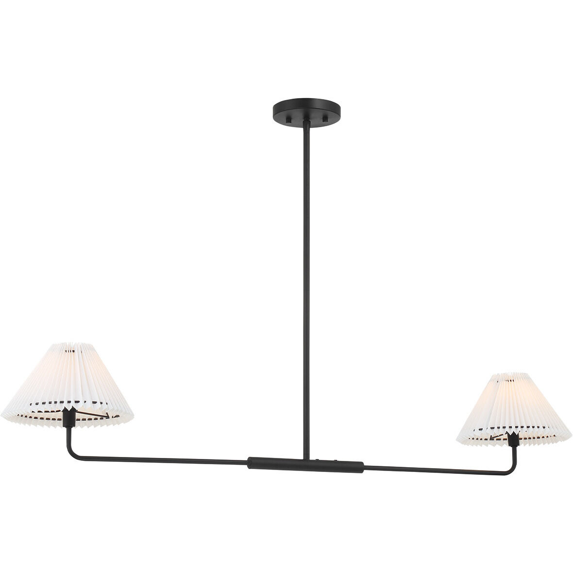 Stella 2 Light 44 inch Matte Black Linear Chandelier Ceiling Light
