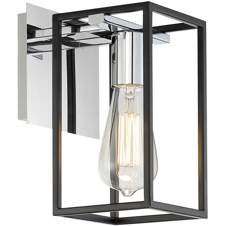 Stafford LED 6 inch Chrome/Black Wall Sconce Wall Light