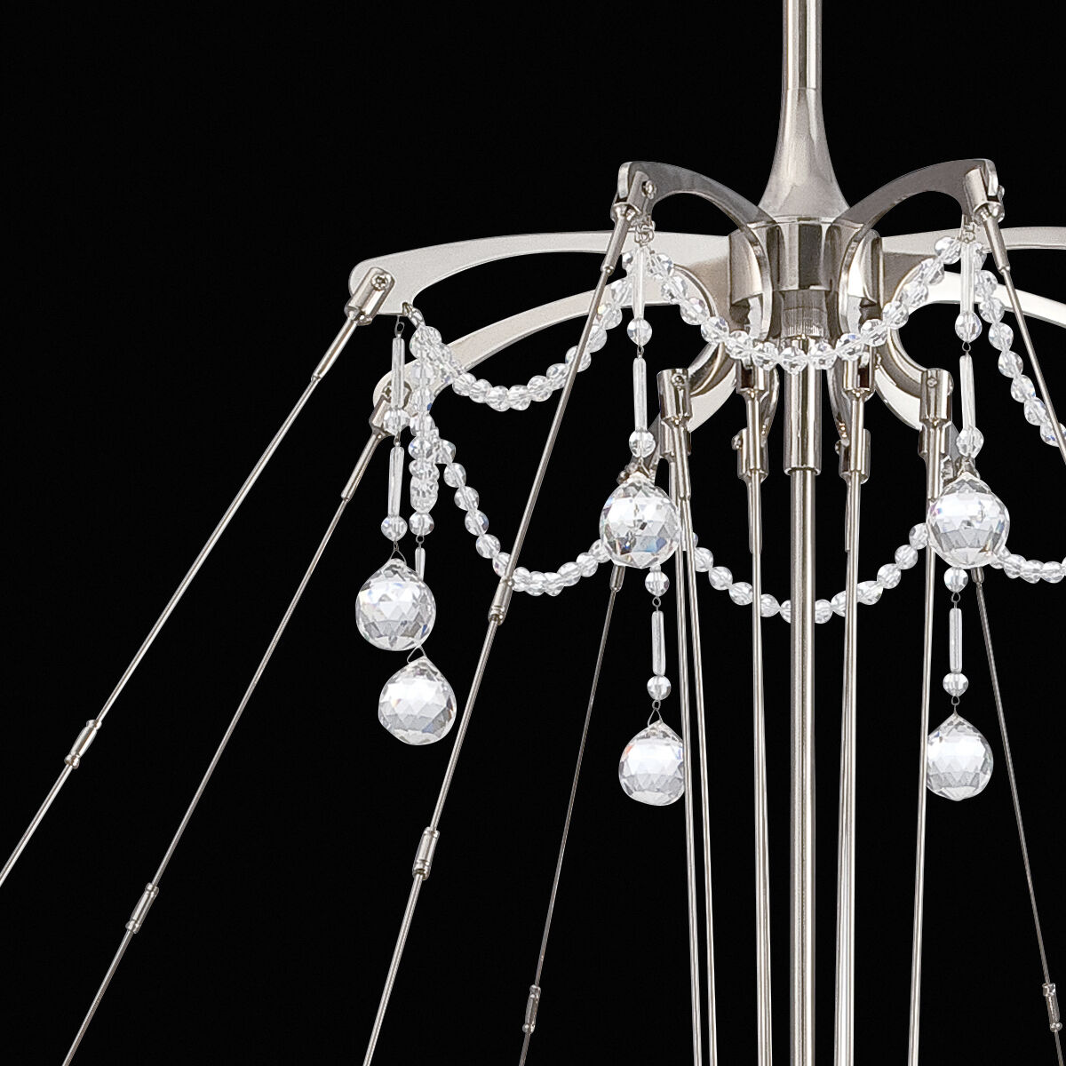 Gambari 8 Light 39 inch Satin Nickel Chandelier Ceiling Light