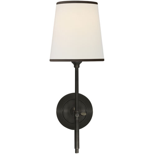 Thomas O'Brien Bryant 1 Light 5.5 inch Bronze Sconce Wall Light in Linen with Black Trim