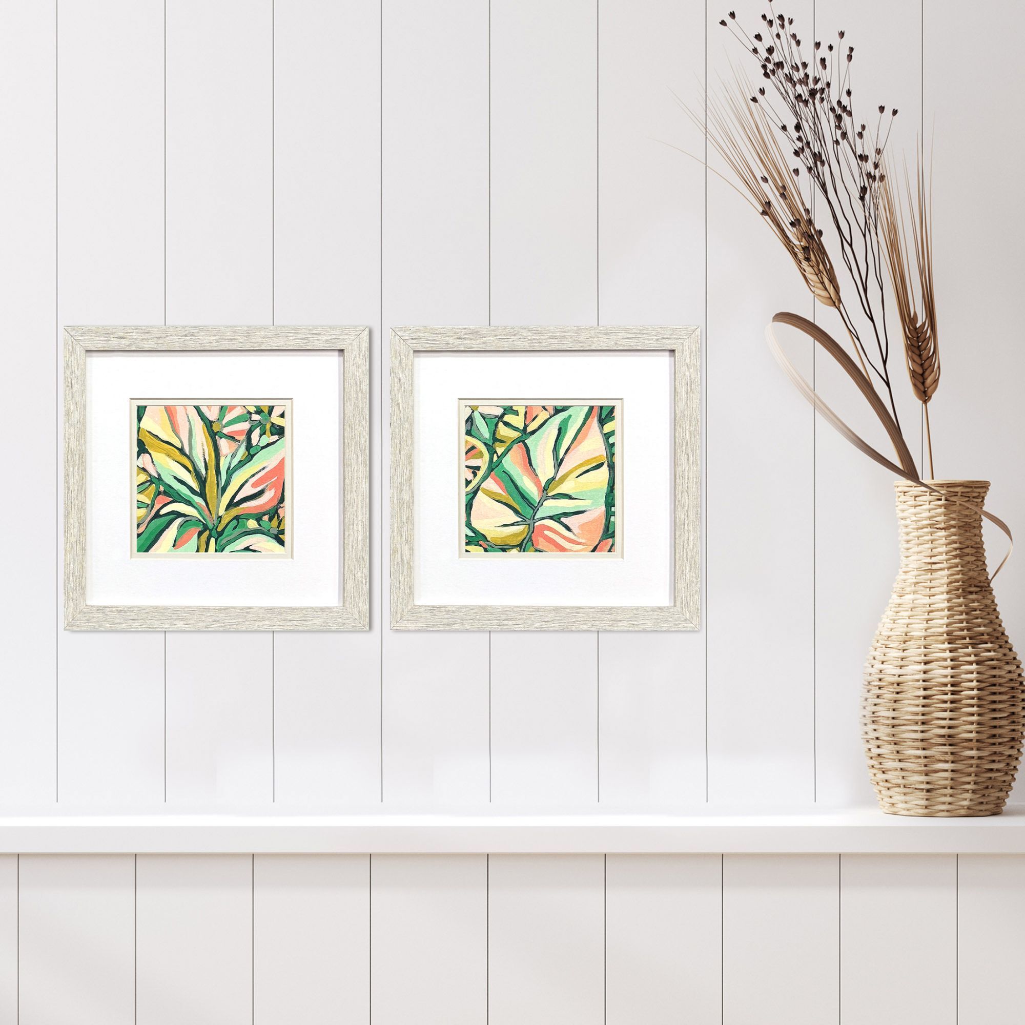 Candy Tropicals Pink and Green and Multi Framed Art, Propac