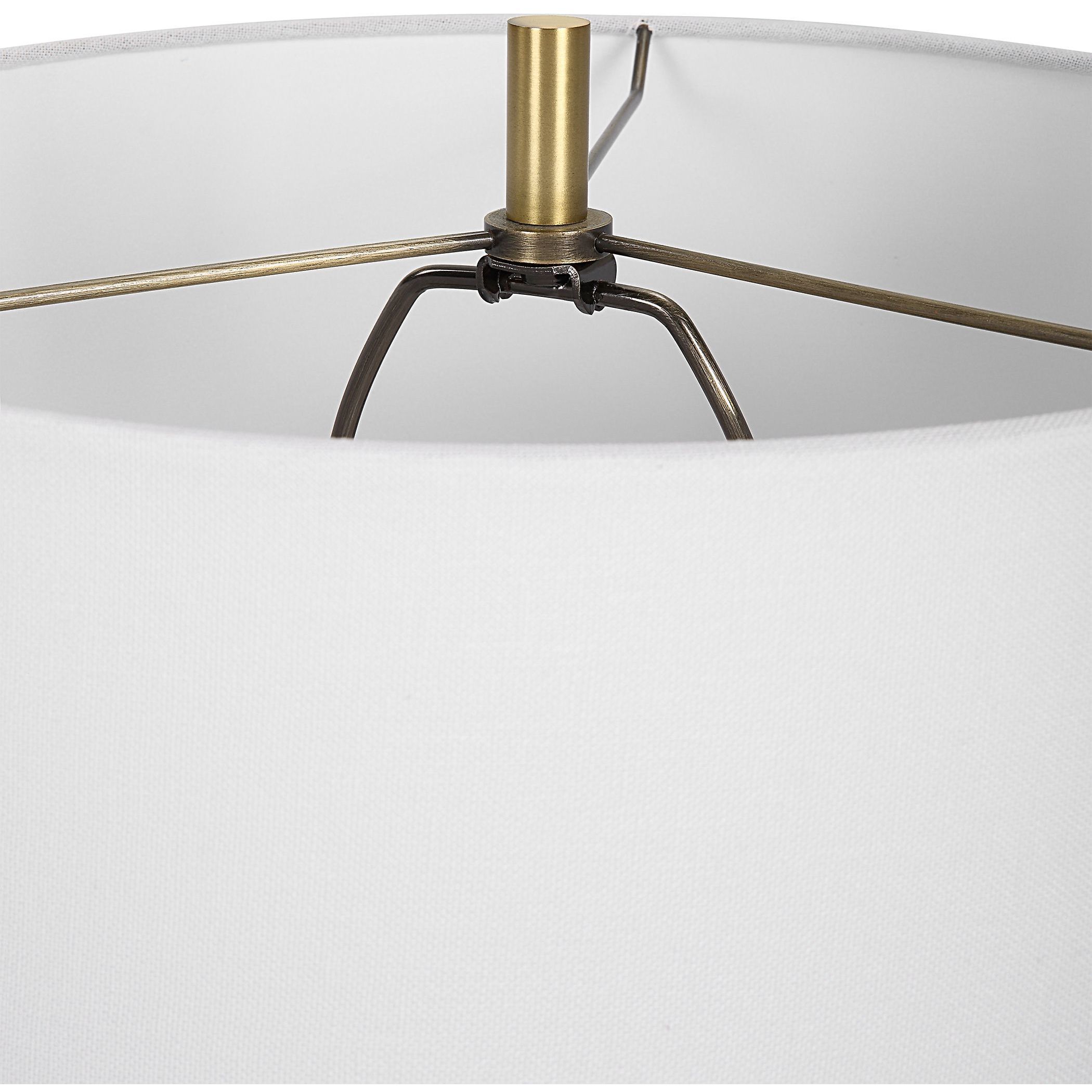 Coil 28.75 inch 150 watt Cobalt Gloss Glaze and Antique Brass Table Lamp Portable Light