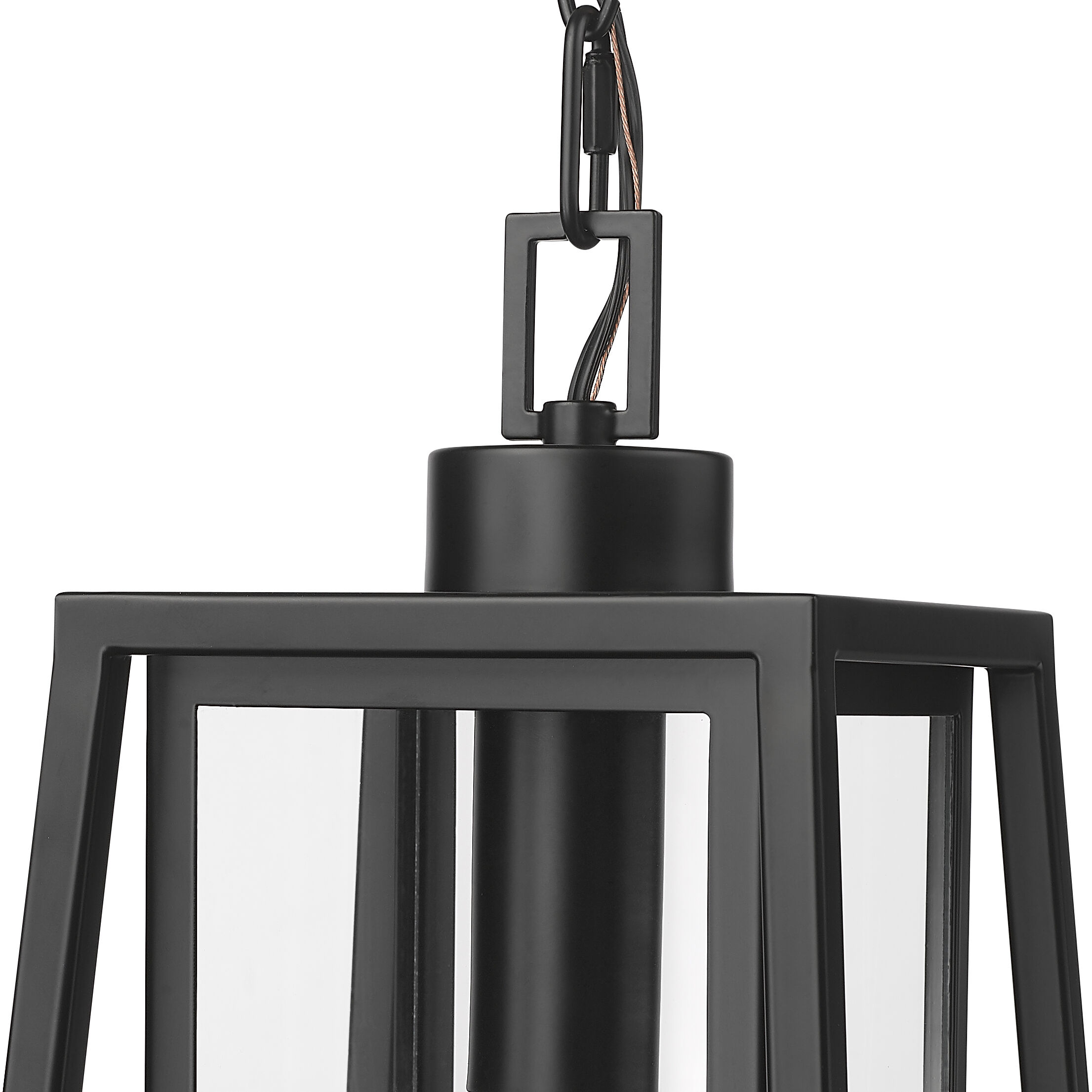 Denzell 1 Light 8.25 inch Powder Coated Black Outdoor Hanging Lantern