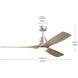Volos II 54 inch Brushed Nickel with Distressed Antique Gray Blades Ceiling Fan