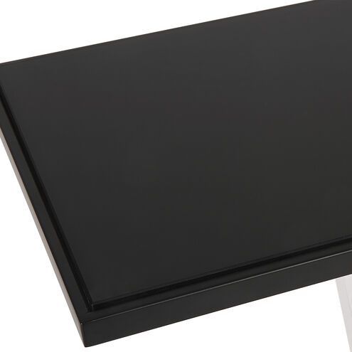 Angle 22.75 X 12.5 inch Black Mirror and Black Accent Table