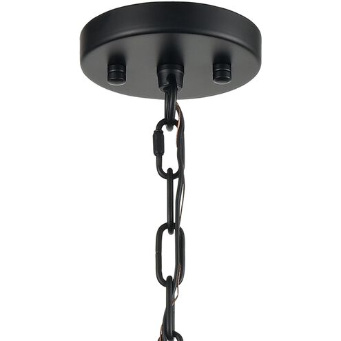 Heathrow 3 Light 14 inch Matte Black with Satin Brass Pendant Ceiling Light