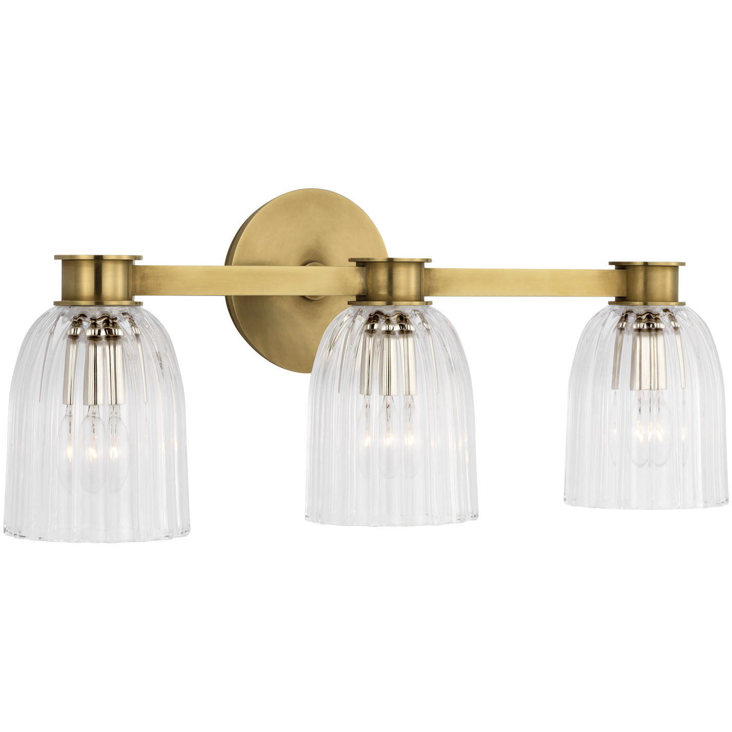 AERIN Asalea LED 21 inch Hand-Rubbed Antique Brass Triple Vanity Light Wall Light