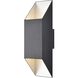 Brecon 2 Light 18 inch Stainless Steel and Black Outdoor Sconce