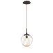 Aster LED LED 10 inch Flat Bronze Pendant Ceiling Light in 2700K LED, Zircon Inner - Amber Outer