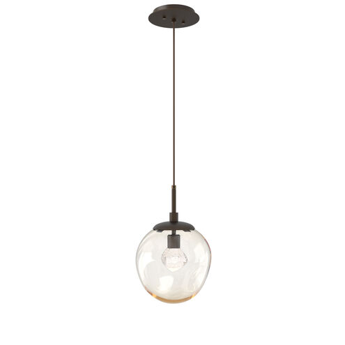 Aster LED LED 10 inch Flat Bronze Pendant Ceiling Light in 2700K LED, Zircon Inner - Amber Outer