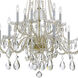 Traditional Crystal 12 Light 37.5 inch Polished Brass Chandelier Ceiling Light in Clear Swarovski Strass