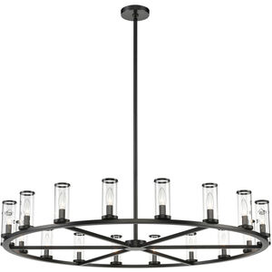 Revolve 18 Light 48.13 inch Clear Glass and Urban Bronze Chandelier Ceiling Light