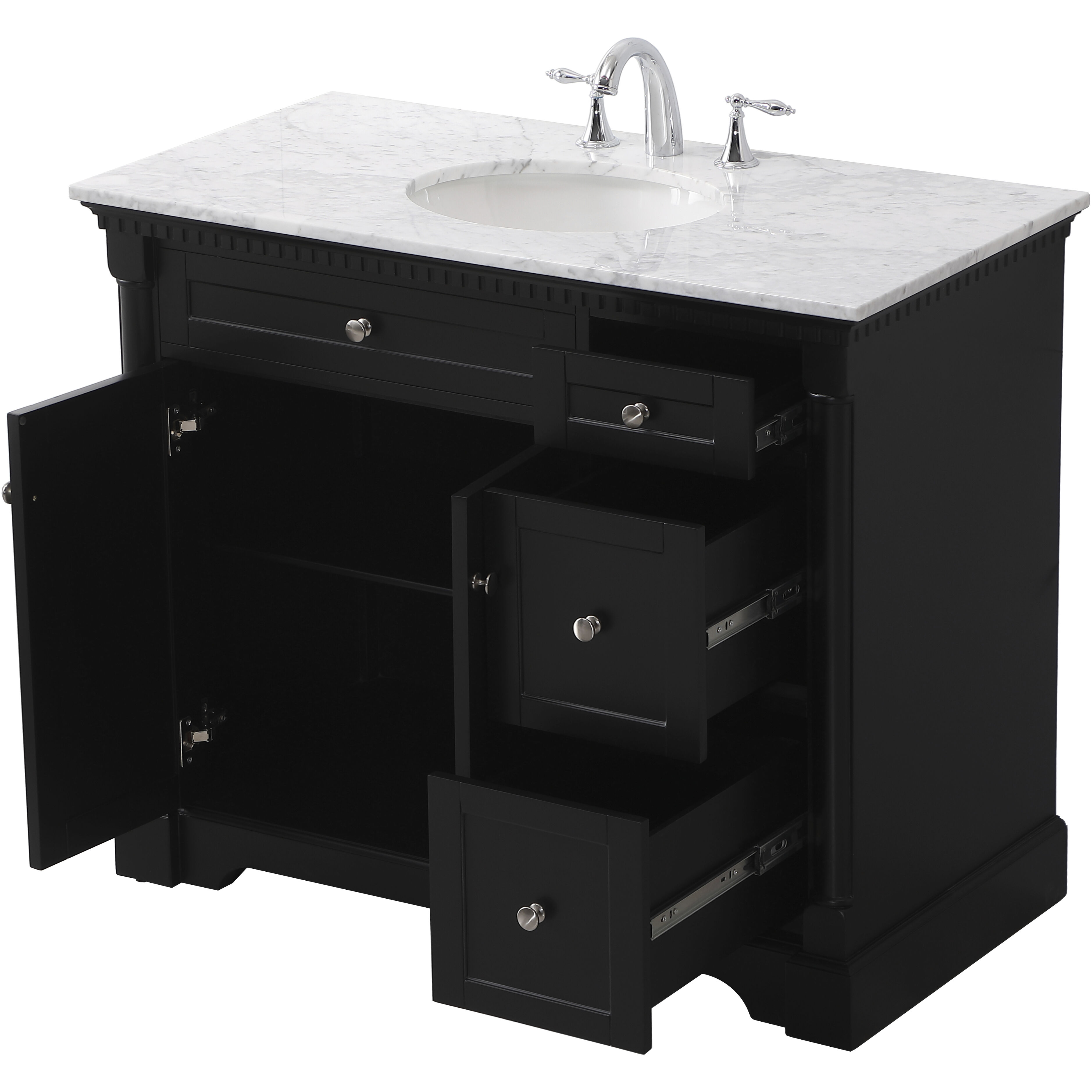 Clarence 42 X 21.5 X 35 inch Black Vanity Sink Set