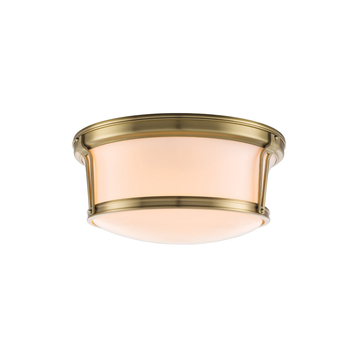 Newport 3 Light 15 inch Aged Brass Flush Mount Ceiling Light