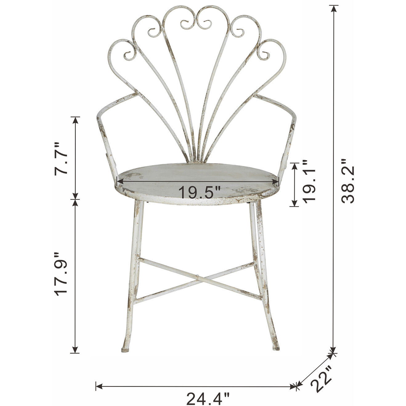 Anita Distressed White Chair