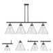 Ballston X-Large Cone LED 48 inch Black Antique Brass Island Light Ceiling Light in Seedy Glass