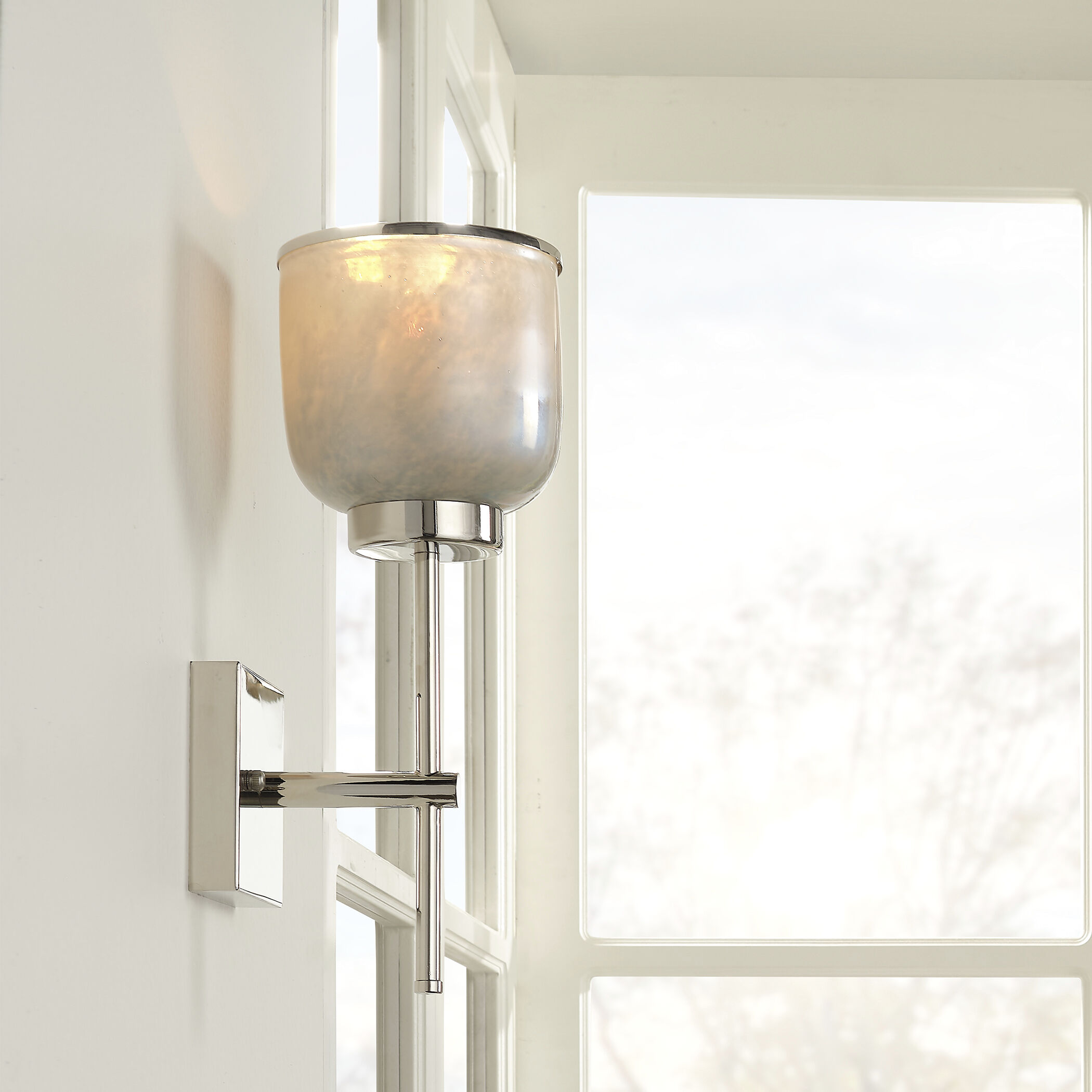 Vapor 1 Light 6 inch Opal & Nickel Wall Sconce Wall Light