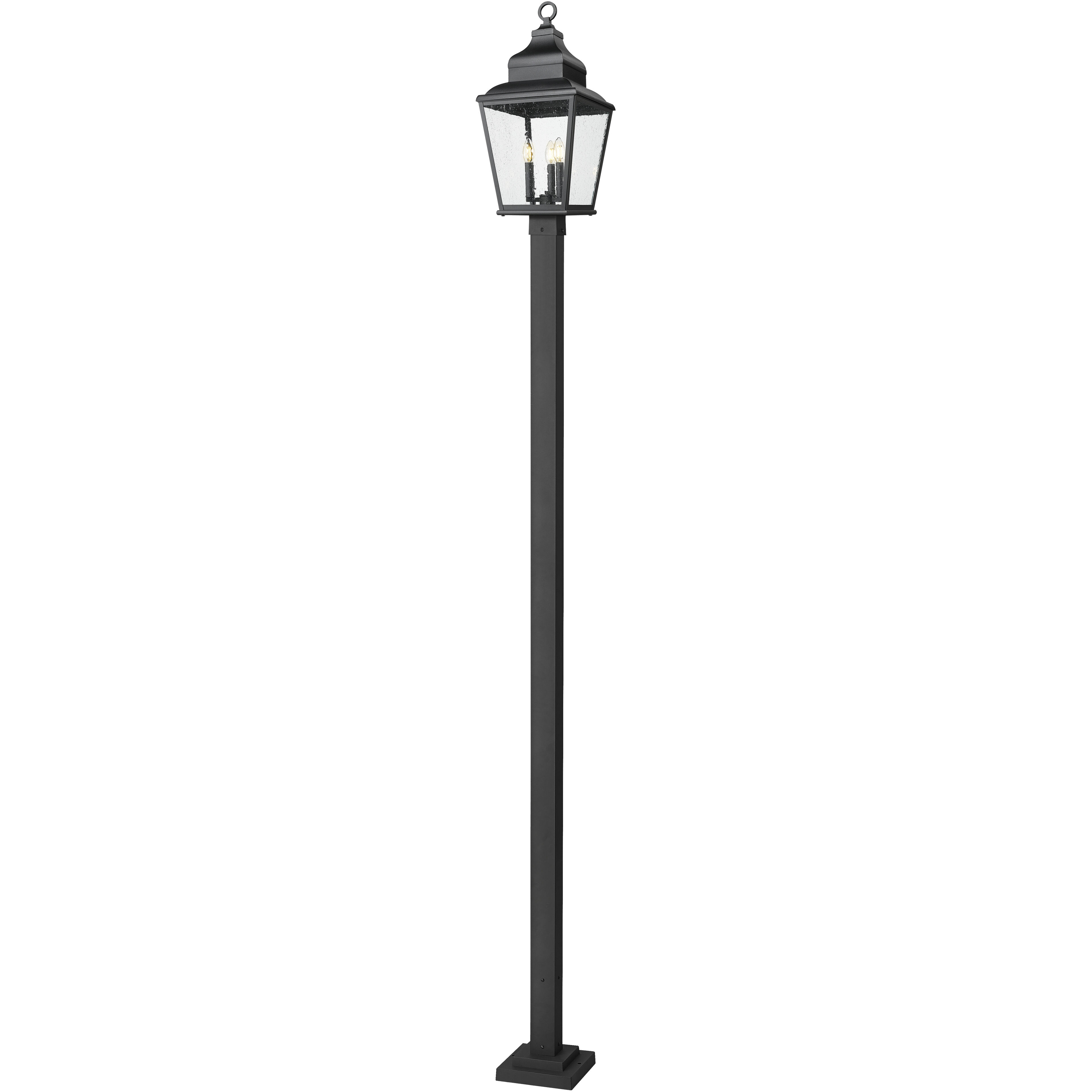 Raphael 3 Light 120.75 inch Sand Black Outdoor Post Mounted Fixture in Soft Sand Black