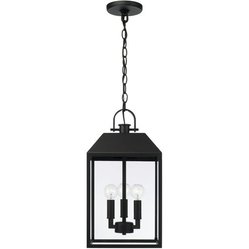 Nelson 3 Light 9.5 inch Black Outdoor Hanging Lantern