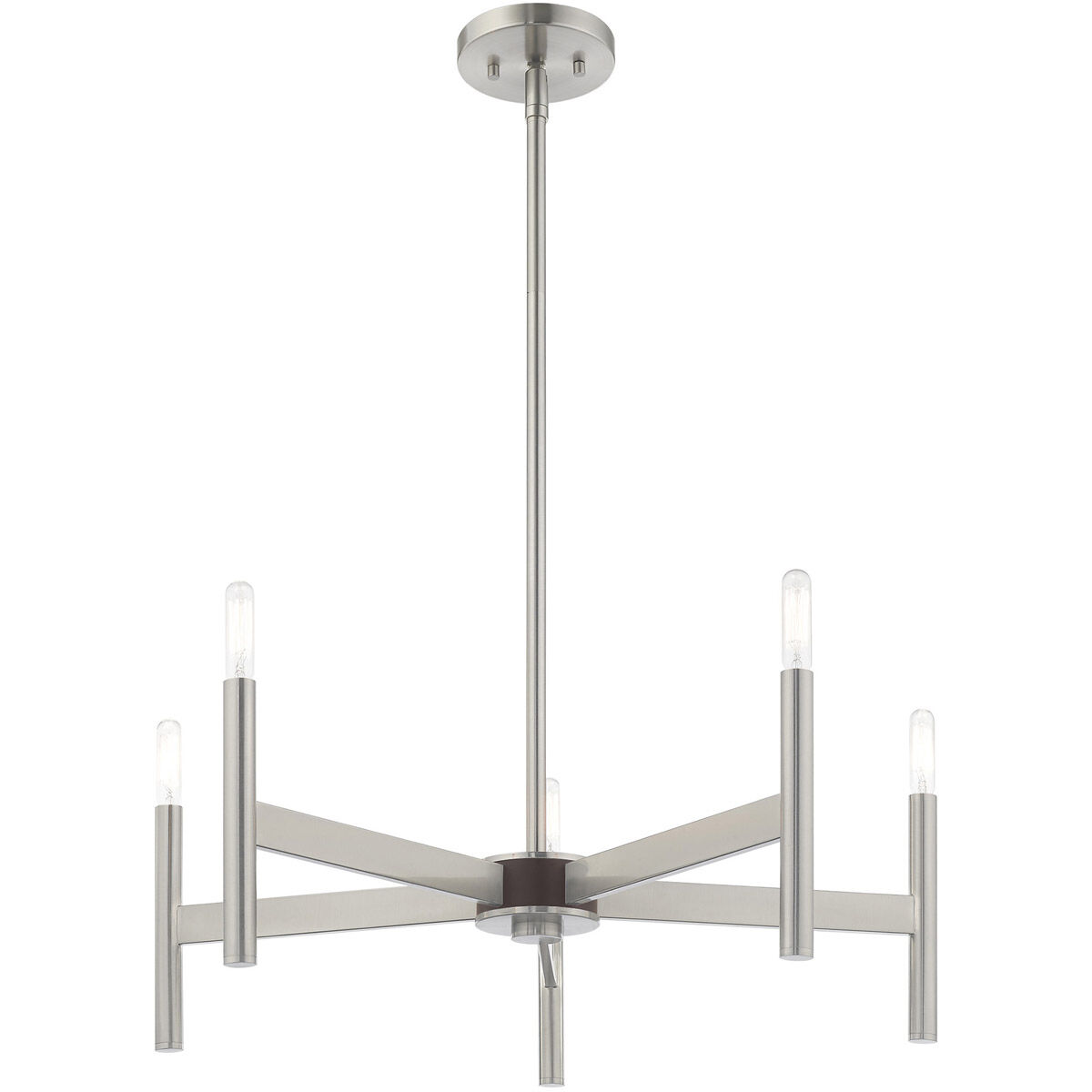 Copenhagen 5 Light 25 inch Brushed Nickel Chandelier Ceiling Light